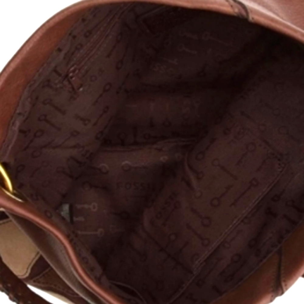 RARE Fossil Floral Hobo Bag & Wallet Genuine Leather Purse with Key Fob Charm - Picture 6 of 6